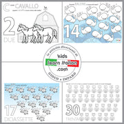 Italian Numbers - 31 Worksheet Set